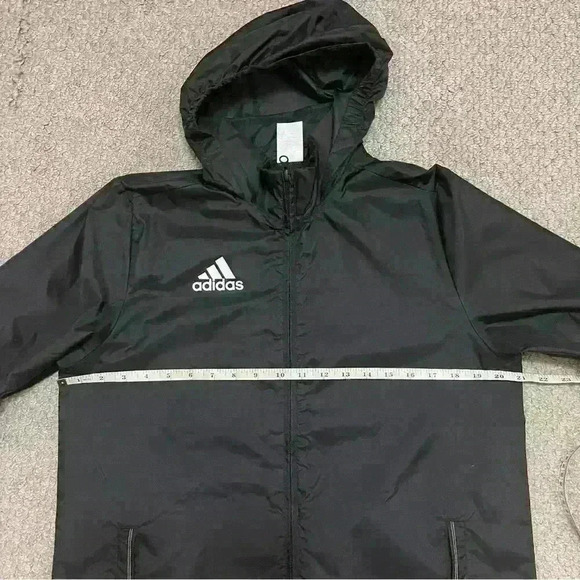 Adidas Zip Up Hooded  Mesh Lined Windbreaker Running Jacket EUC - Picture 11 of 13
